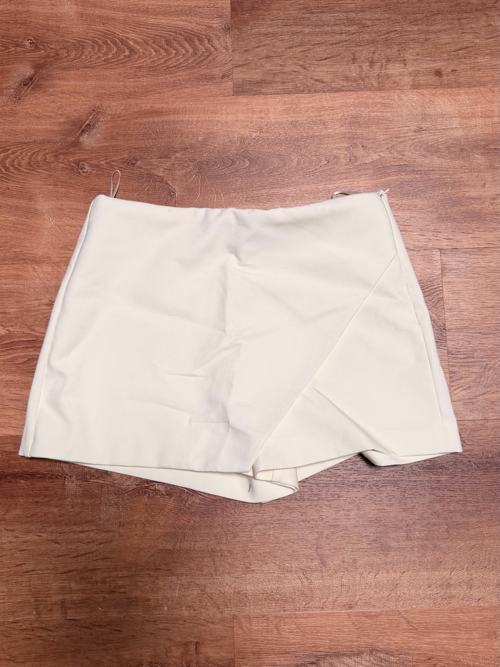 Zara Cream Asymmetrical Wrap Skort